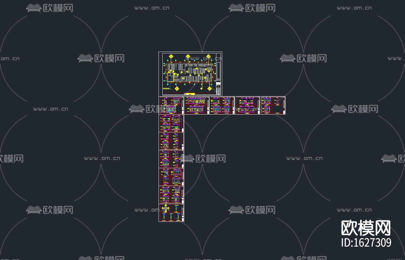 网吧cad施工图下载（渲染图3）