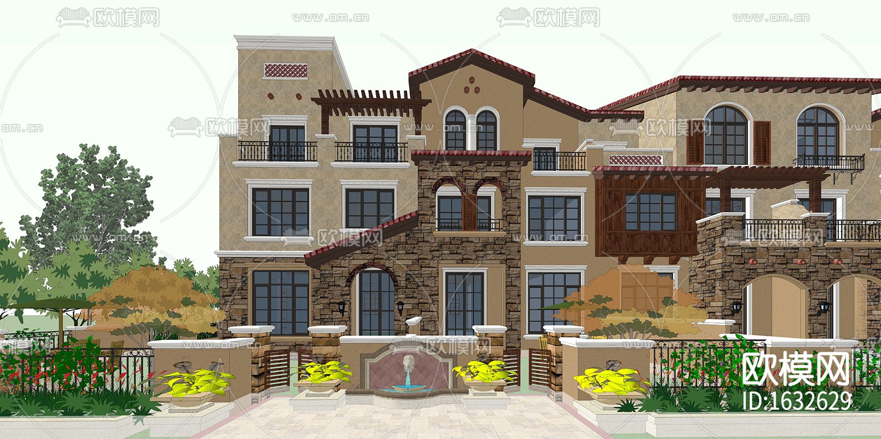 地中海别墅下载（渲染图5）