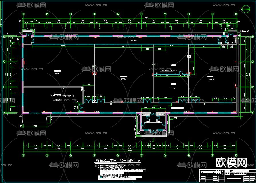 轻钢工业厂房施工图下载（渲染图2）