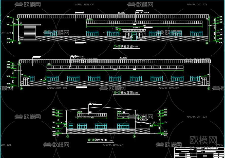 轻钢工业厂房施工图下载（渲染图3）