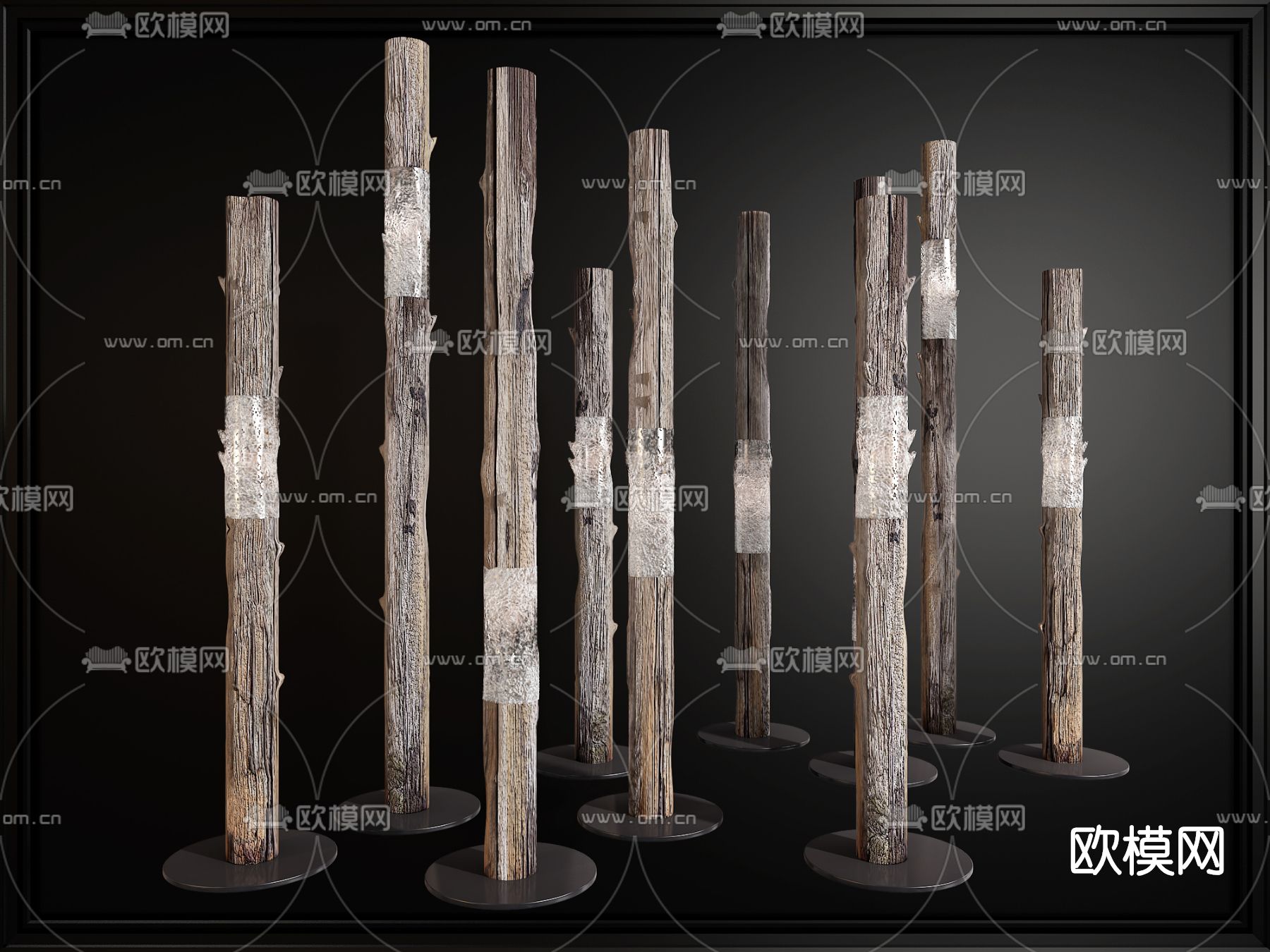 东南亚树桩装饰落地灯3d模型下载