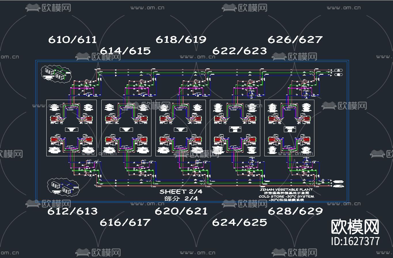 蔬菜种植基地冷库详细系统安装图下载（渲染图1）