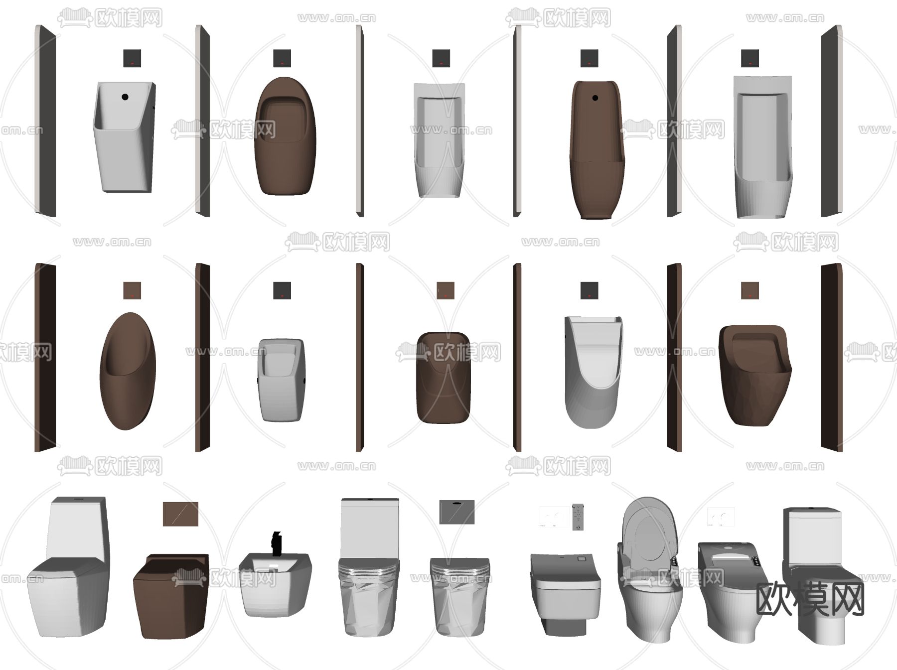 现代智能马桶su模型下载