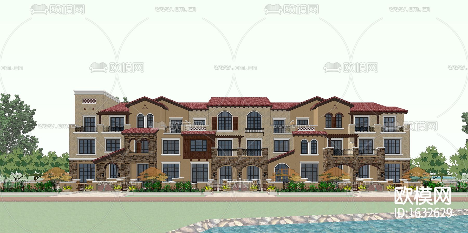 地中海别墅下载（渲染图4）