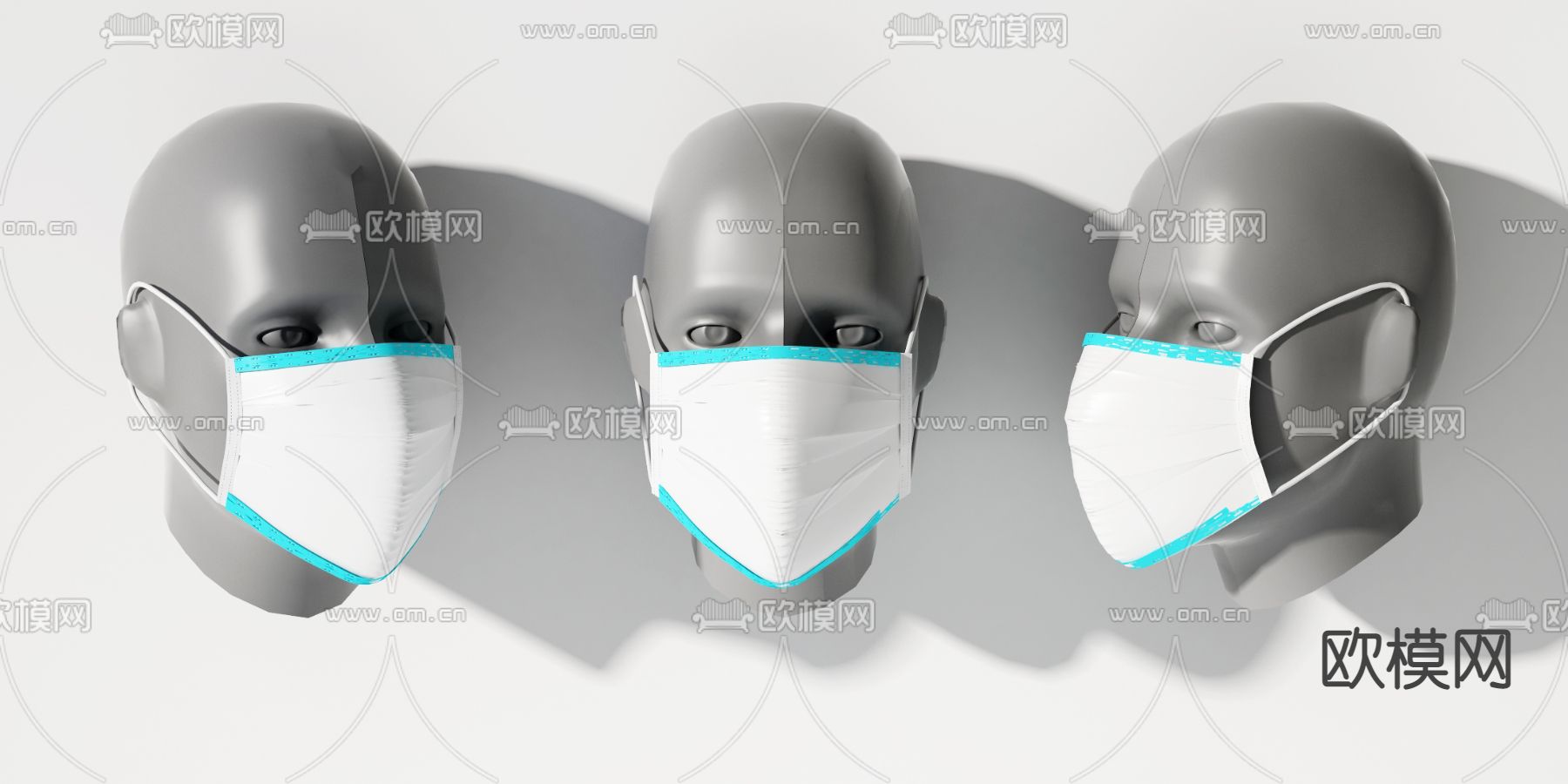 现代医用口罩3d模型