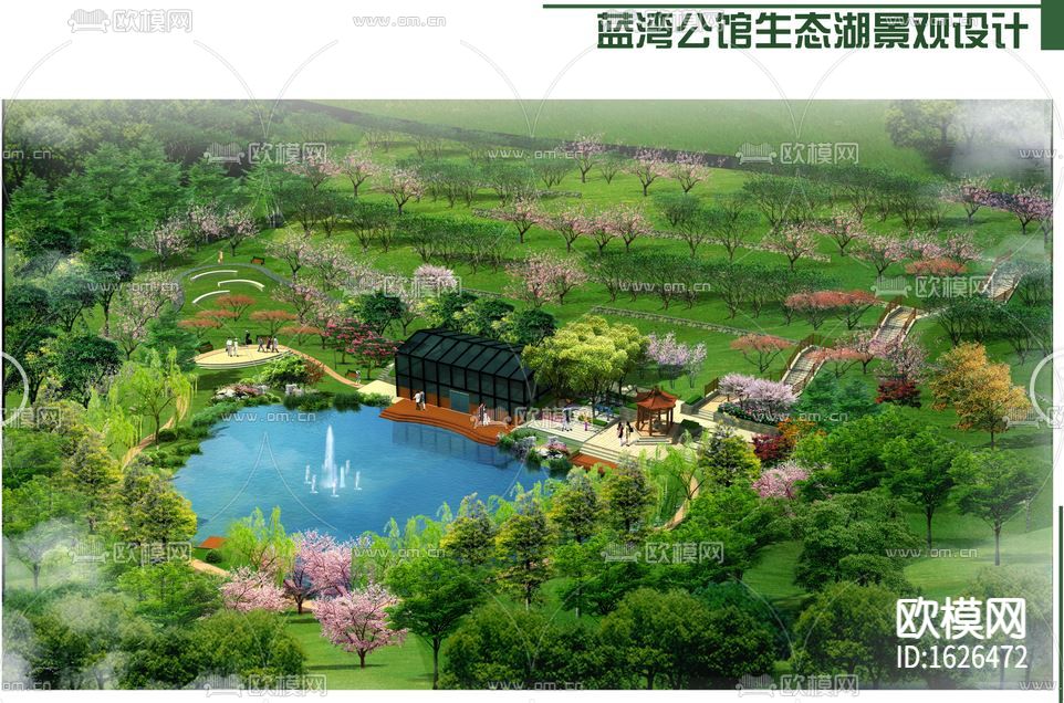 小区景观生态景观湖式cad施工图
