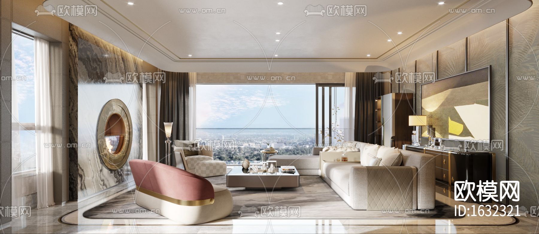 北京某奢华叠墅样板房设计方案下载（渲染图2）