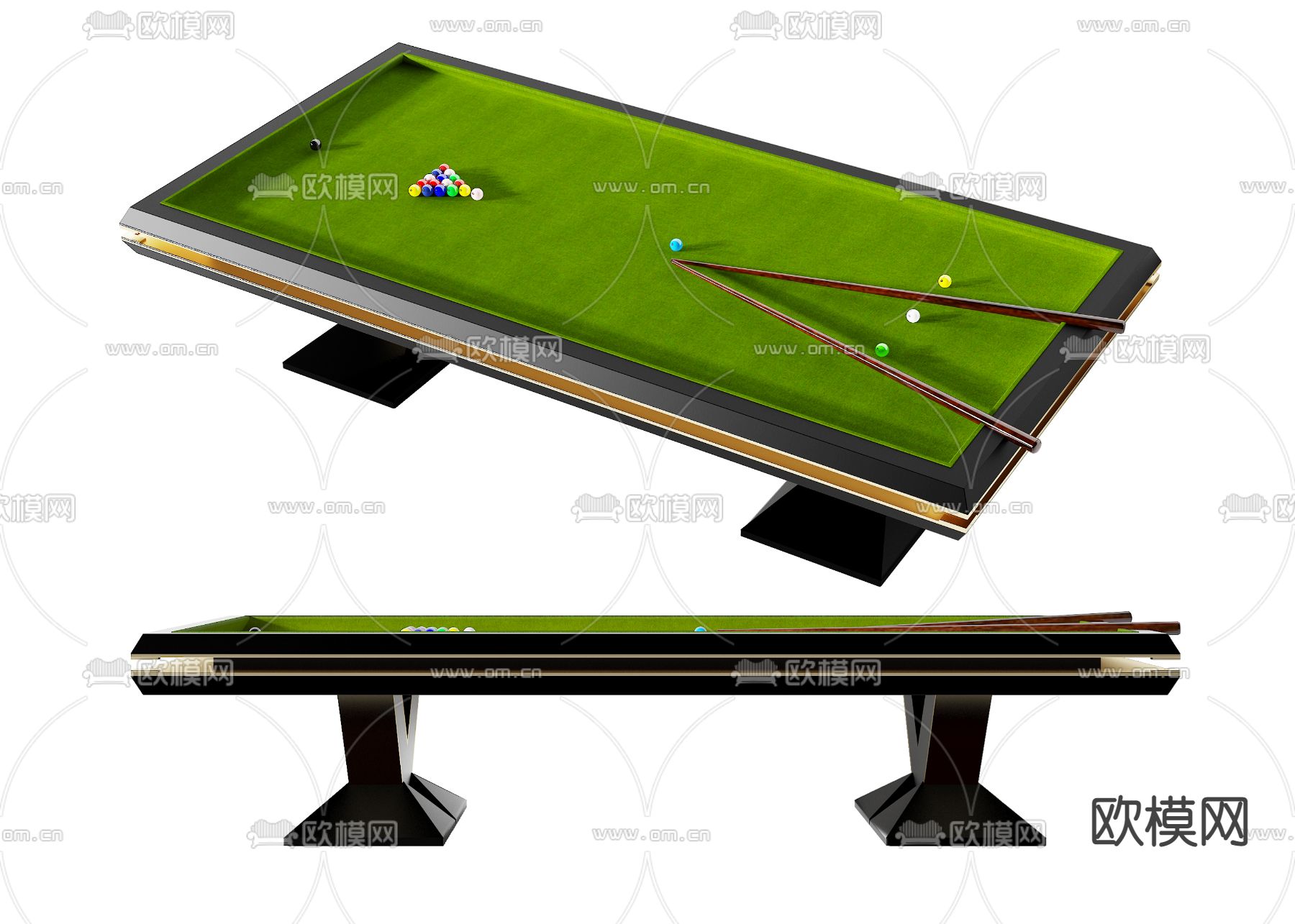 现代台球桌3d模型下载