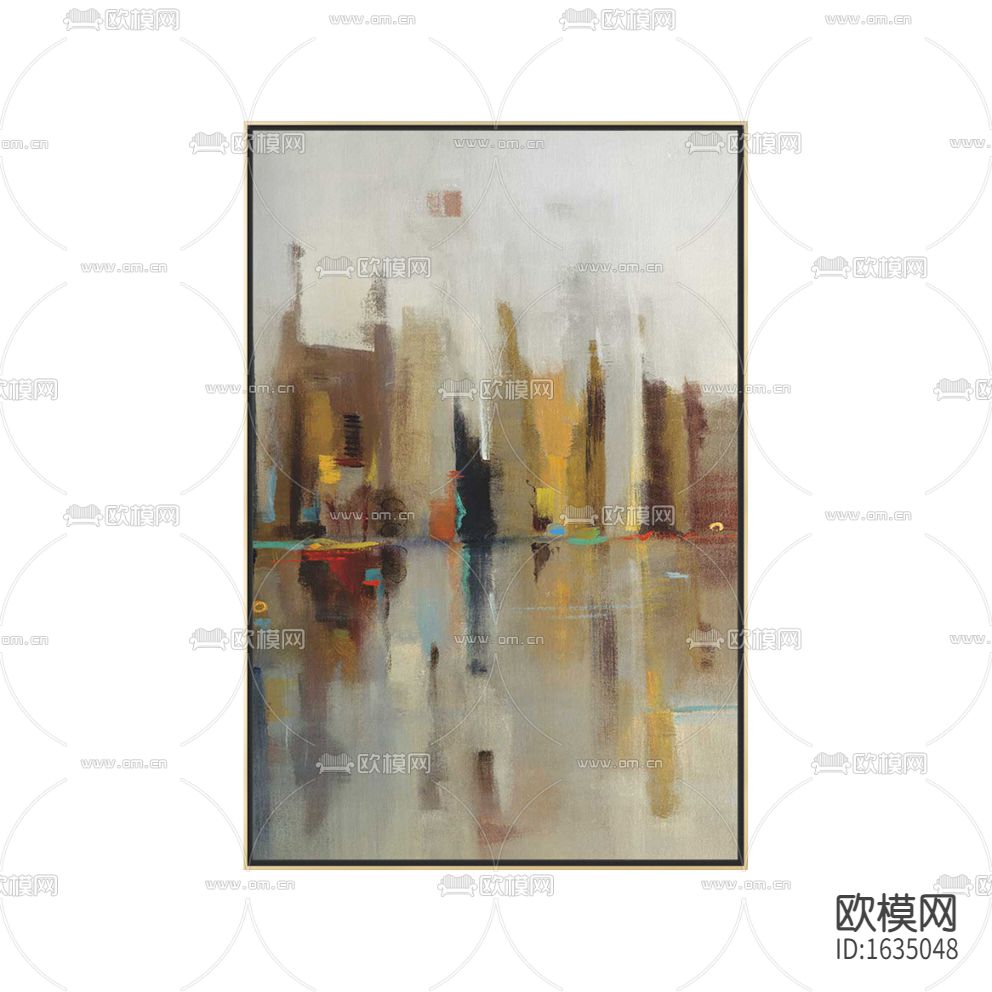 现代简约城市风景抽象画下载