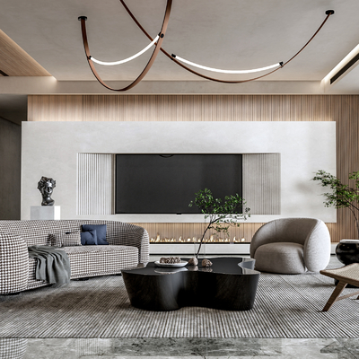 现代客厅su模型