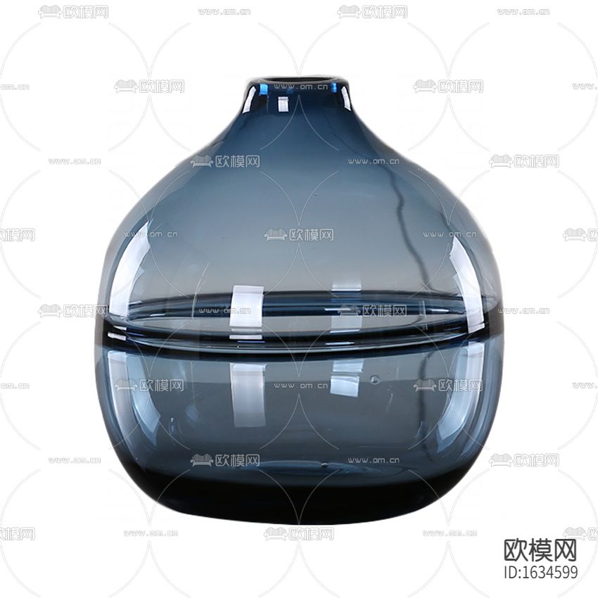 现代极简蓝色玻璃花瓶