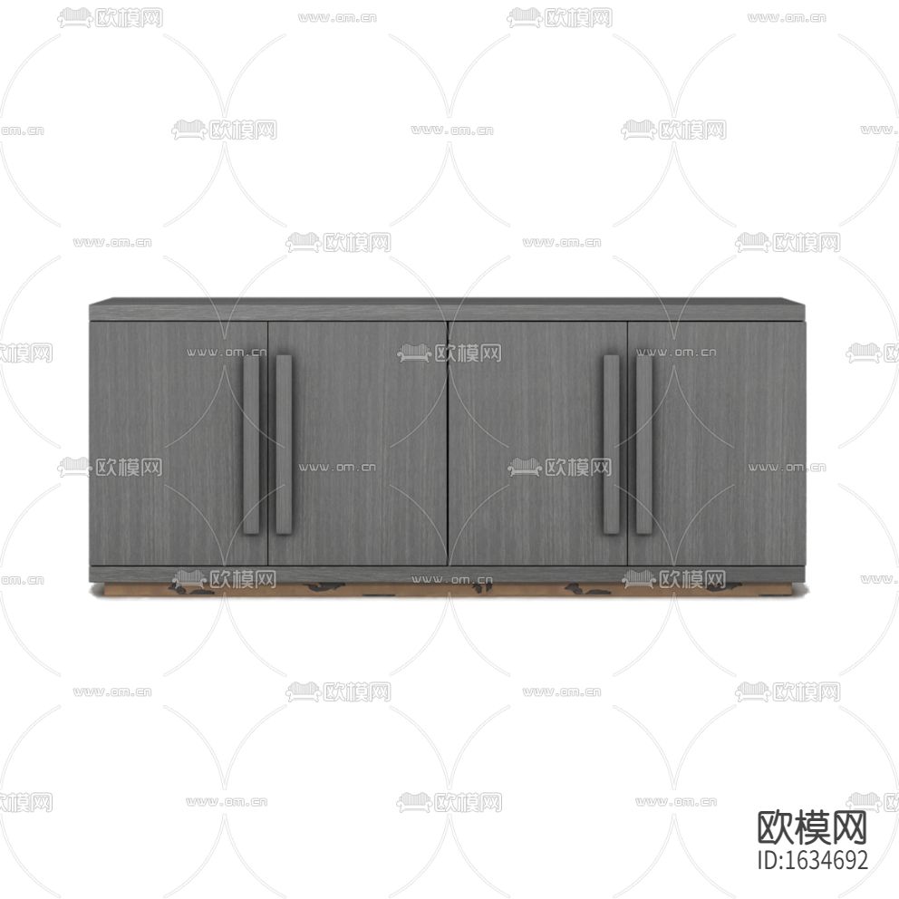 现代轻奢深灰色实木餐边柜