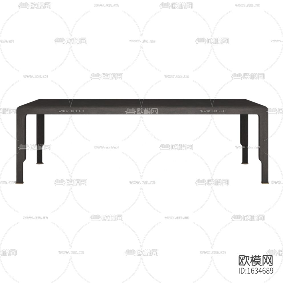 新中式极简黑色实木餐桌下载