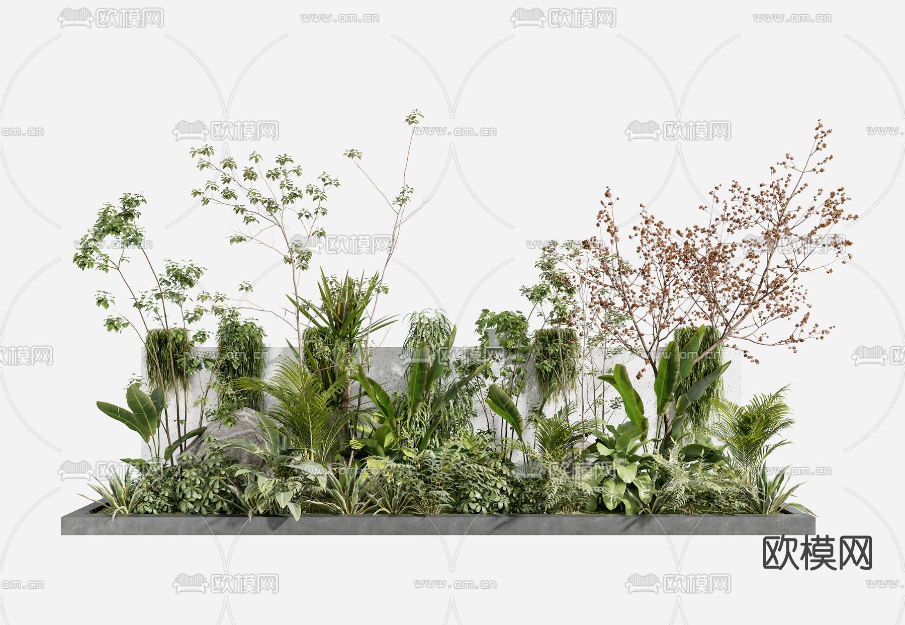 现代绿植灌木丛3d模型下载