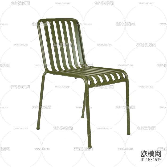 北欧简约绿色漆金属餐椅