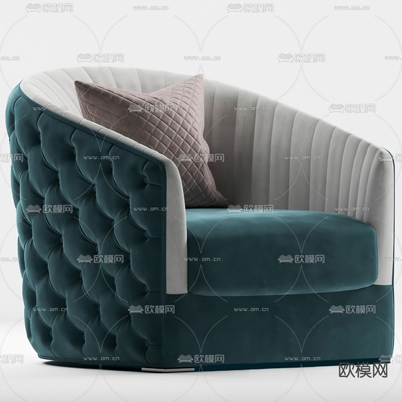 现代布艺休闲沙发3d模型下载