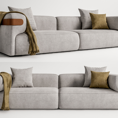 现代布艺双人沙发su模型