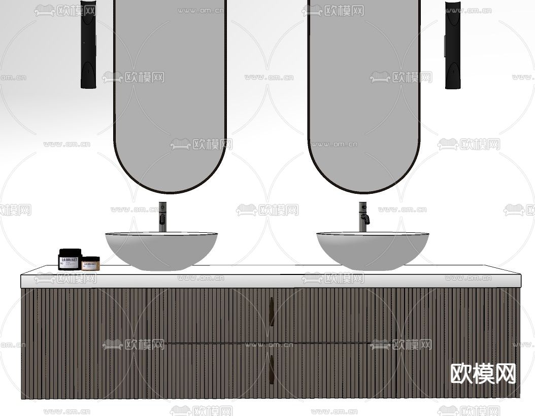 现代洗手台su模型下载（渲染图2）