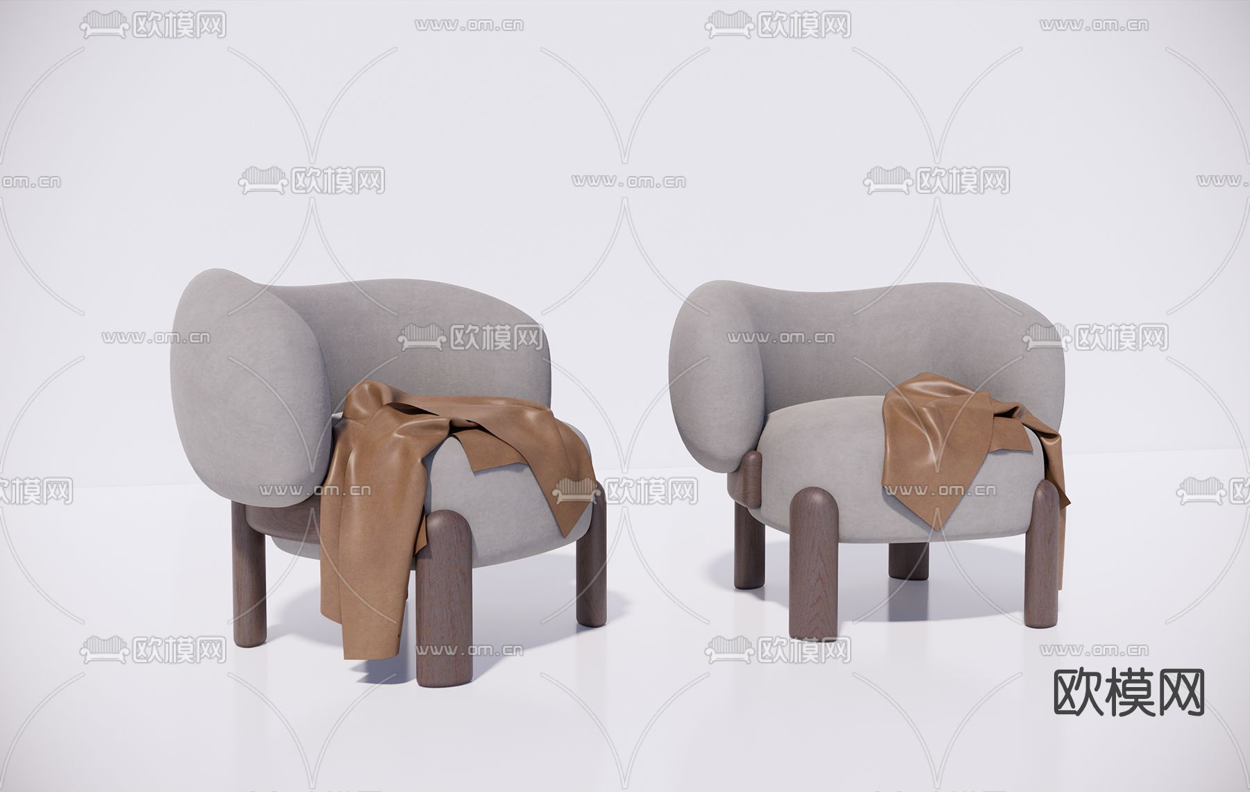 现代布艺儿童沙发su模型下载（渲染图1）