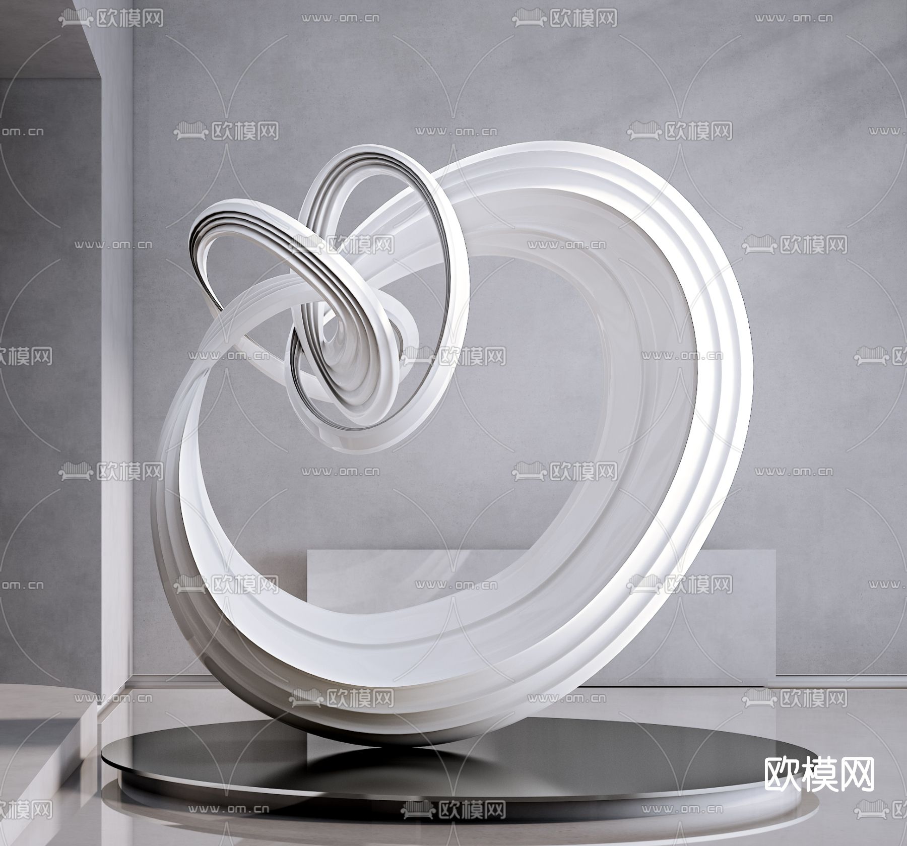 现代抽象雕塑3d模型下载