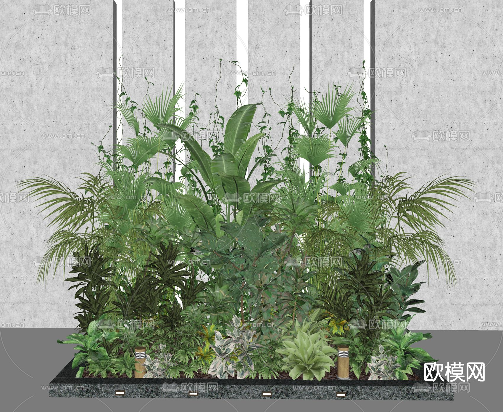 现代绿植园艺小品su模型下载