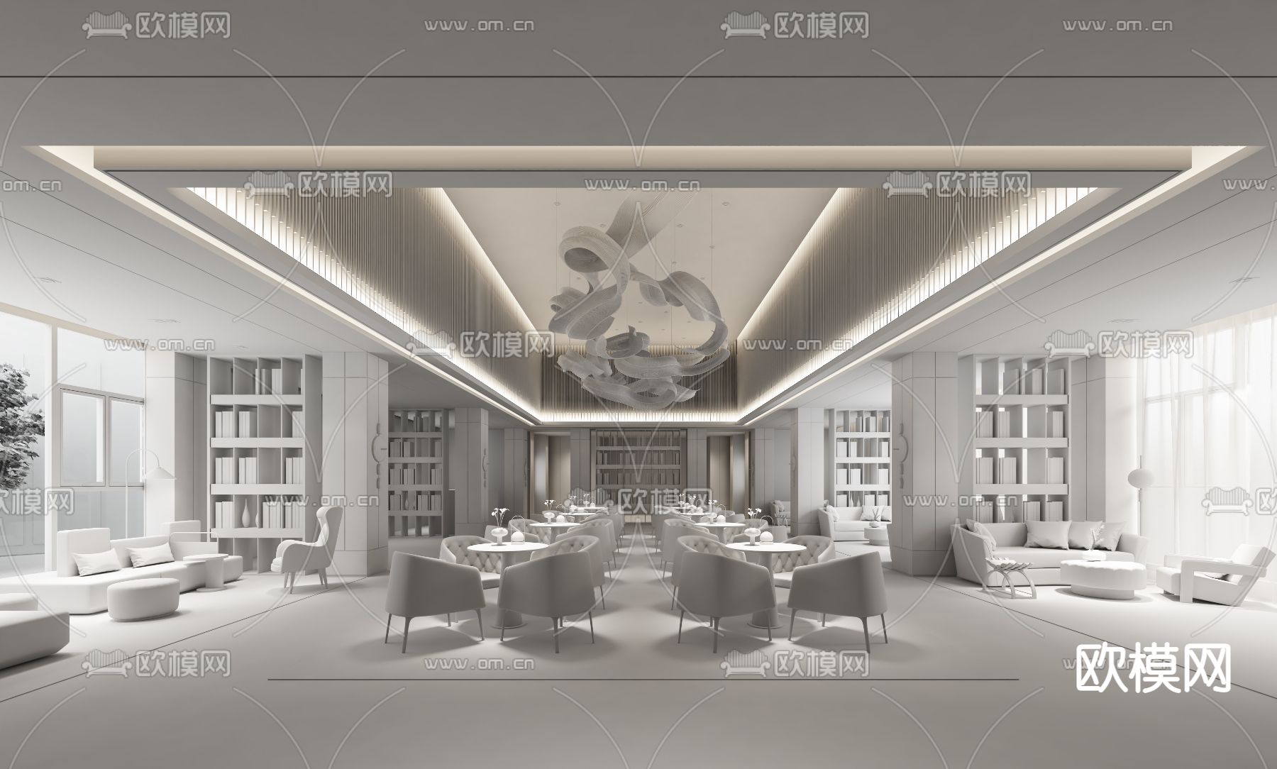 DAS大森设计 山东爱情·芳华里售楼处3d模型下载（渲染图2）