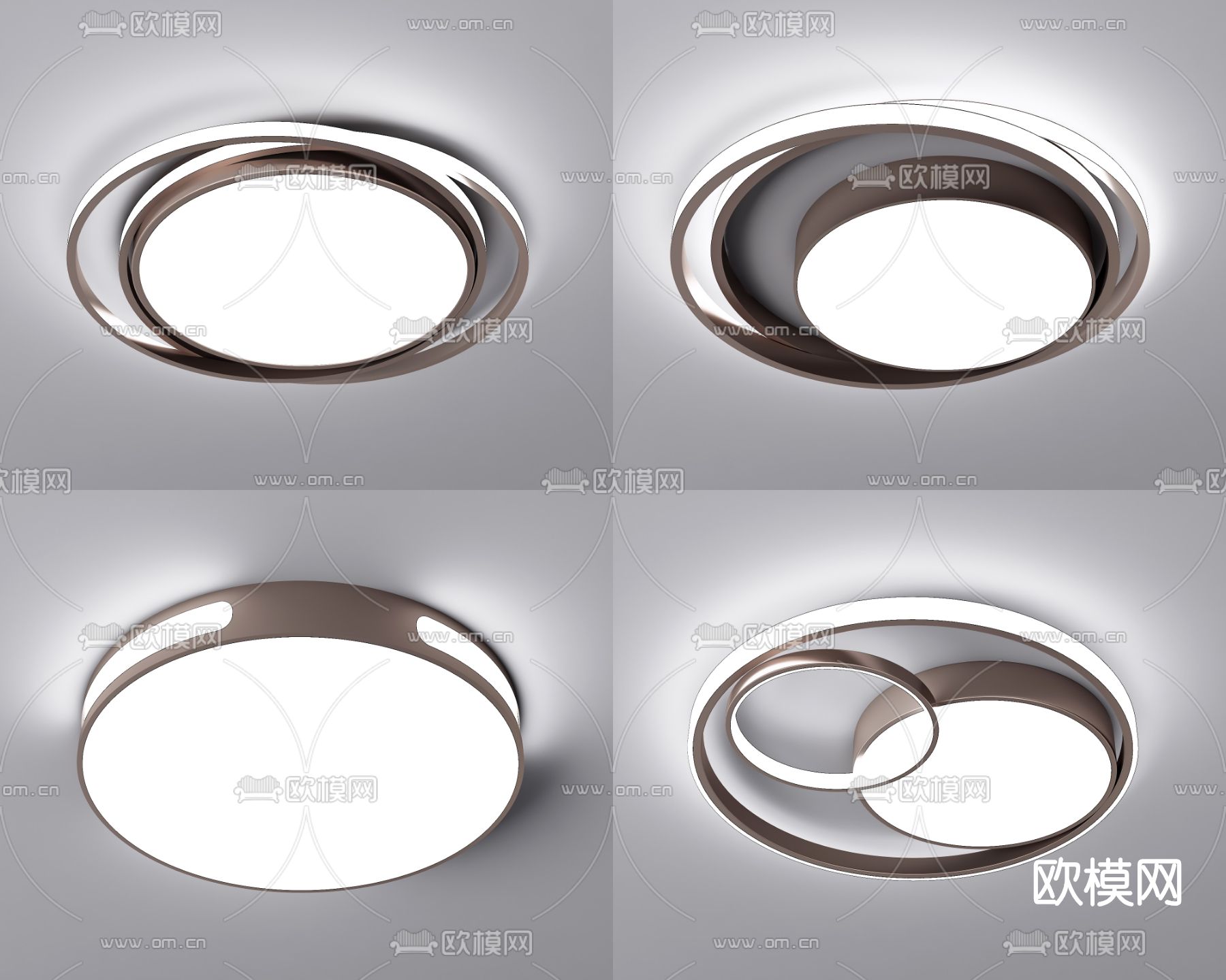 现代圆形吸顶灯su模型下载（渲染图1）