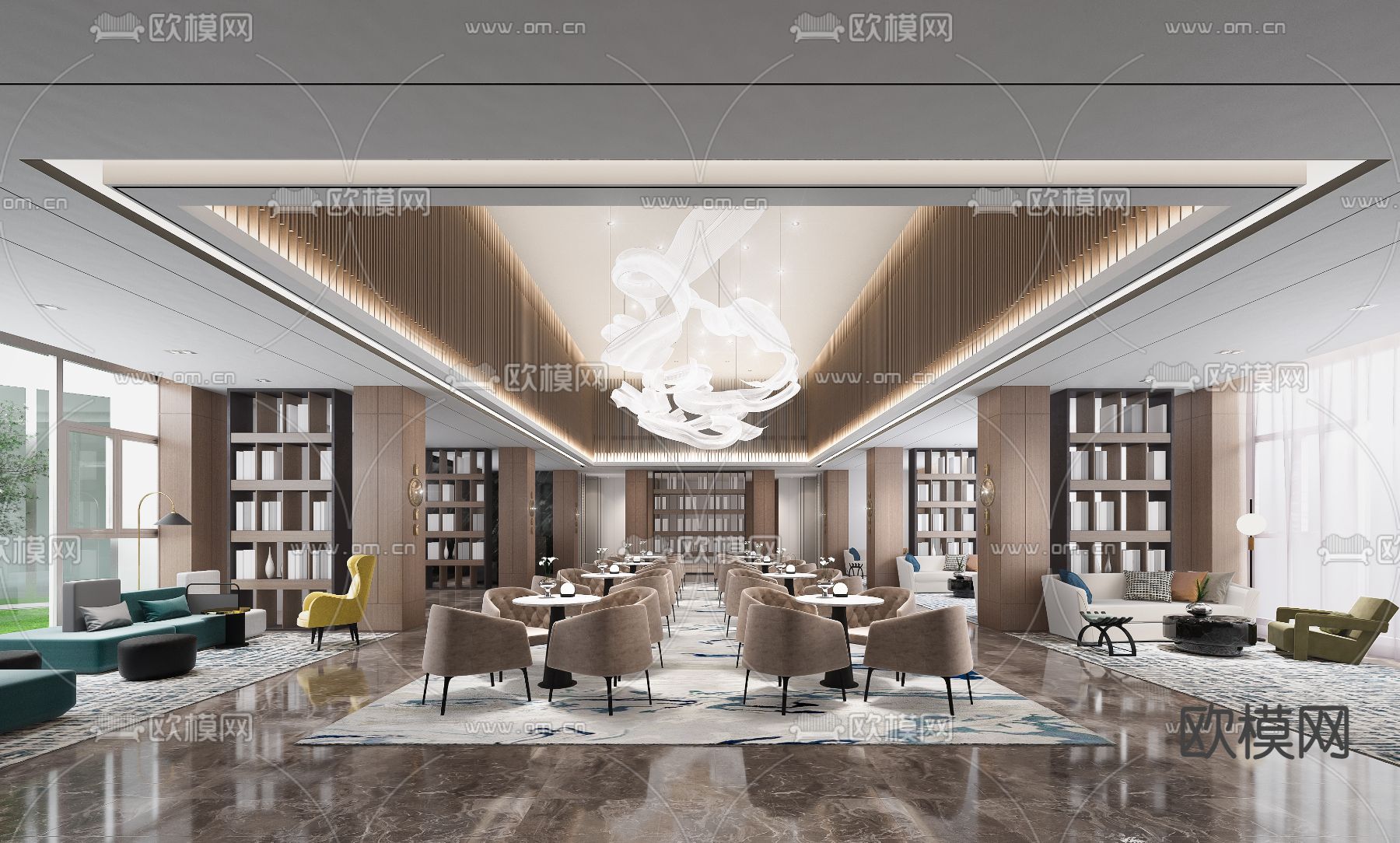 DAS大森设计 山东爱情·芳华里售楼处3d模型下载（渲染图1）