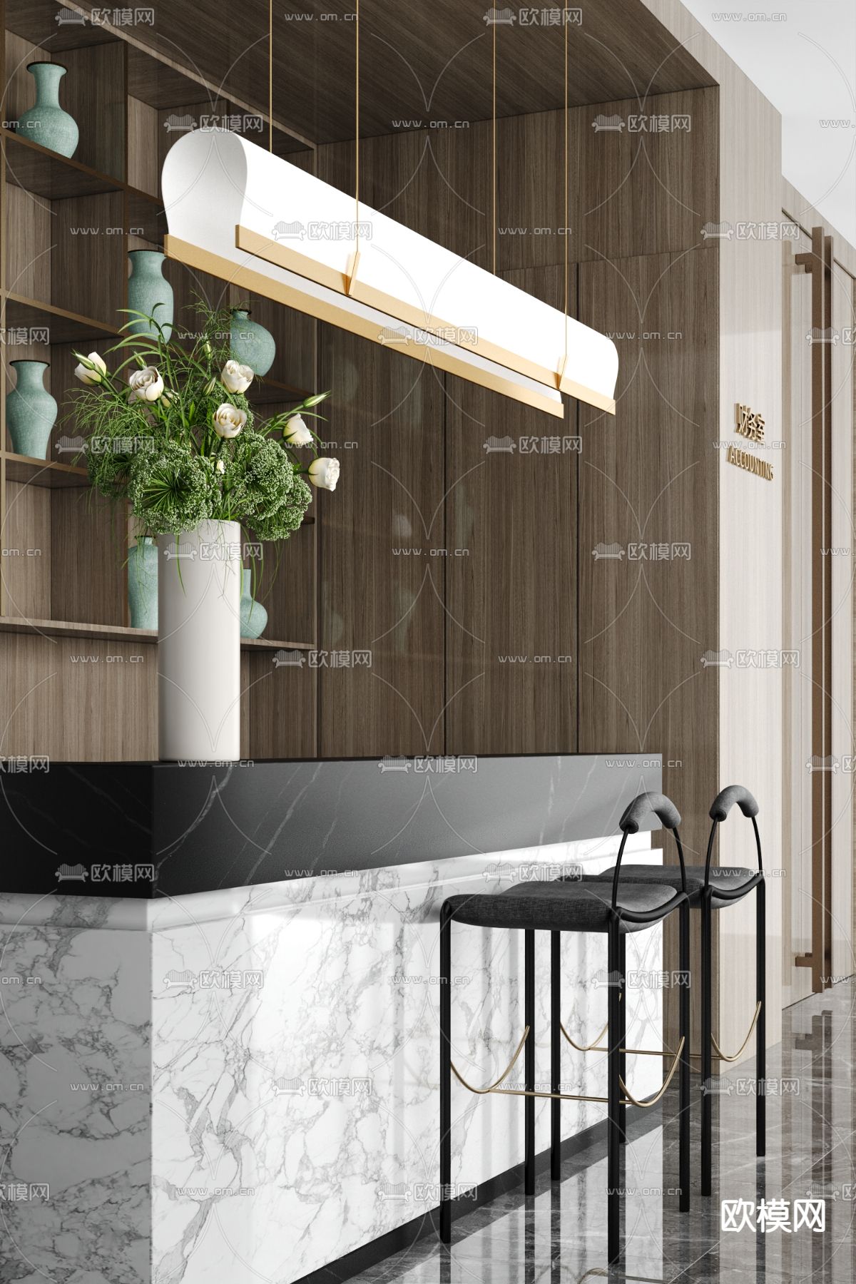 G-K桂睿诗 现代吧台3d模型下载