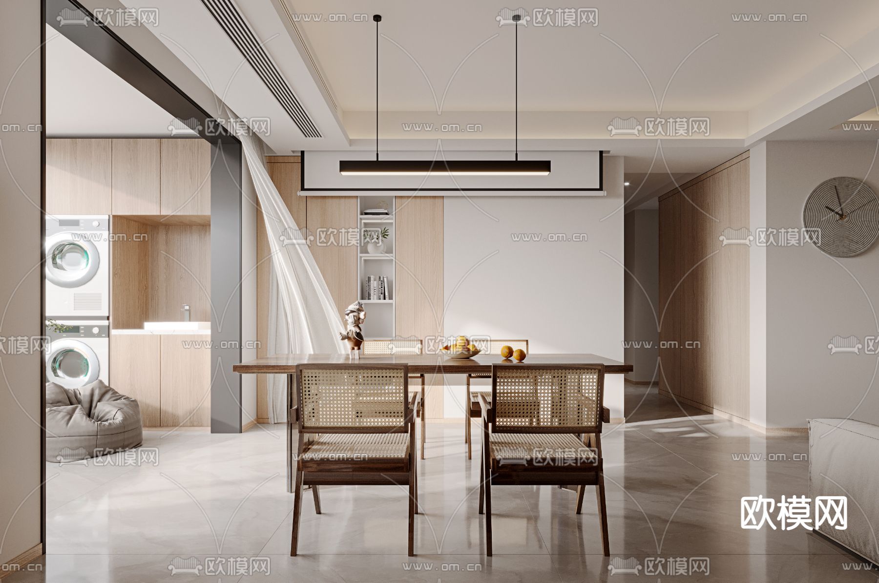 北欧公寓客餐厅3d模型