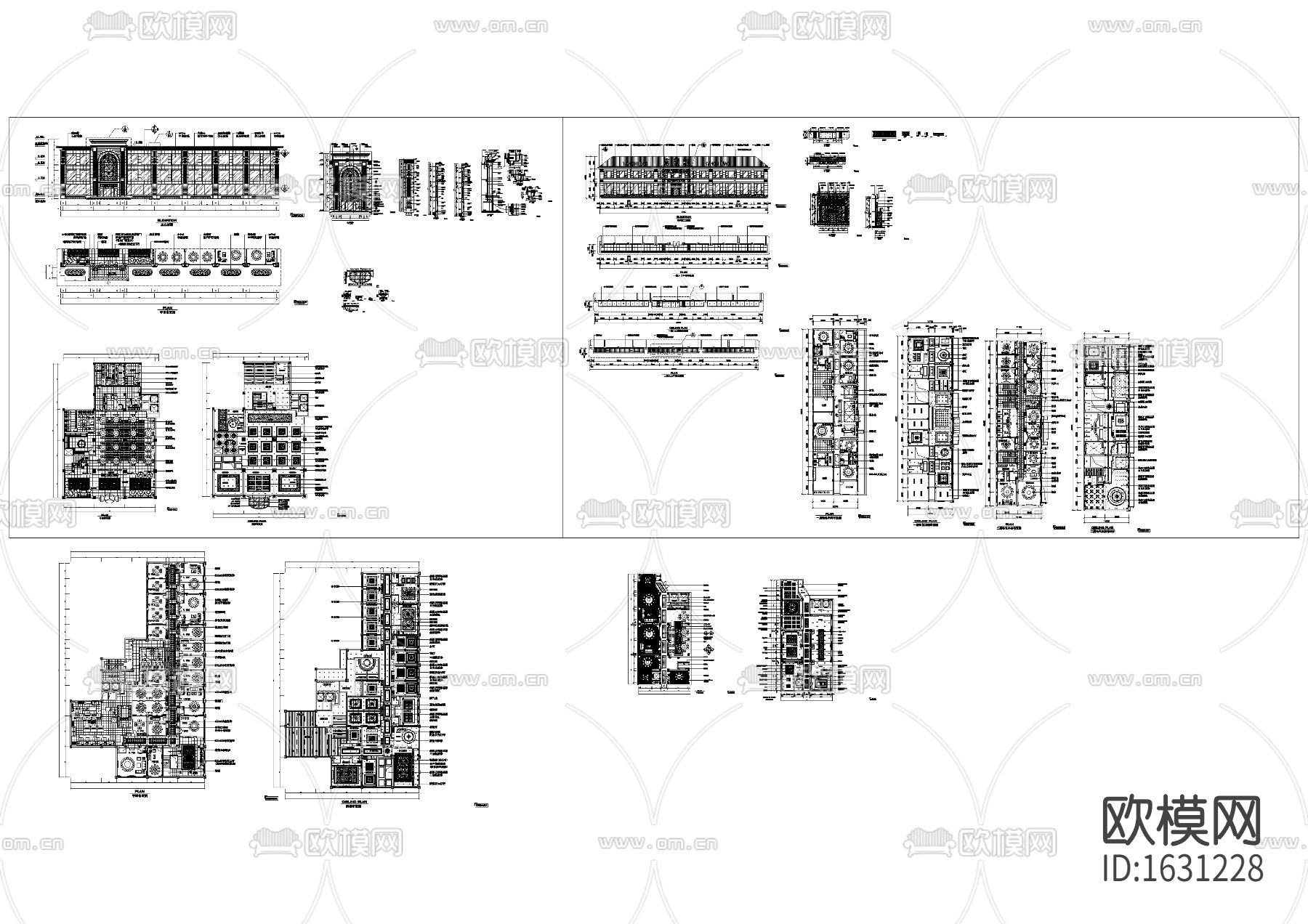 2层餐厅cad平面系统图下载