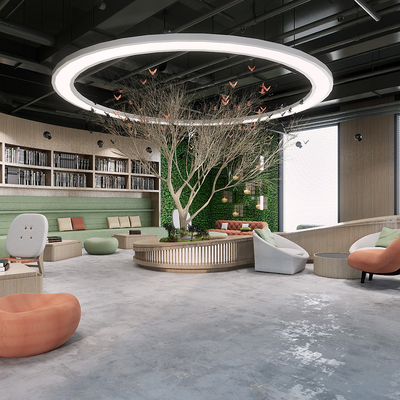  现代图书馆su模型 