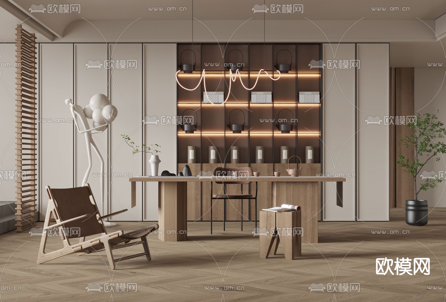 北欧茶室3d模型下载