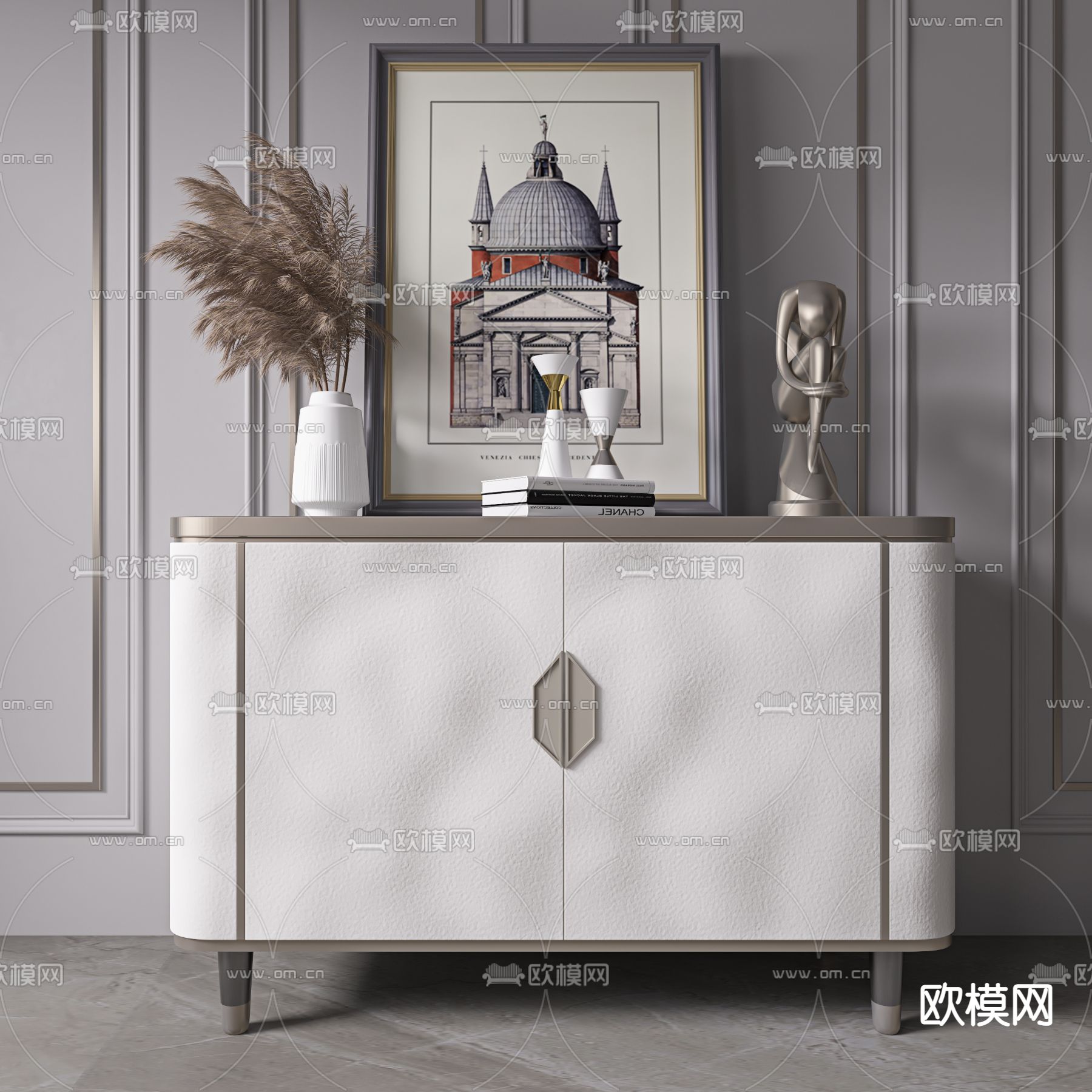 现代玄关边柜3d模型下载