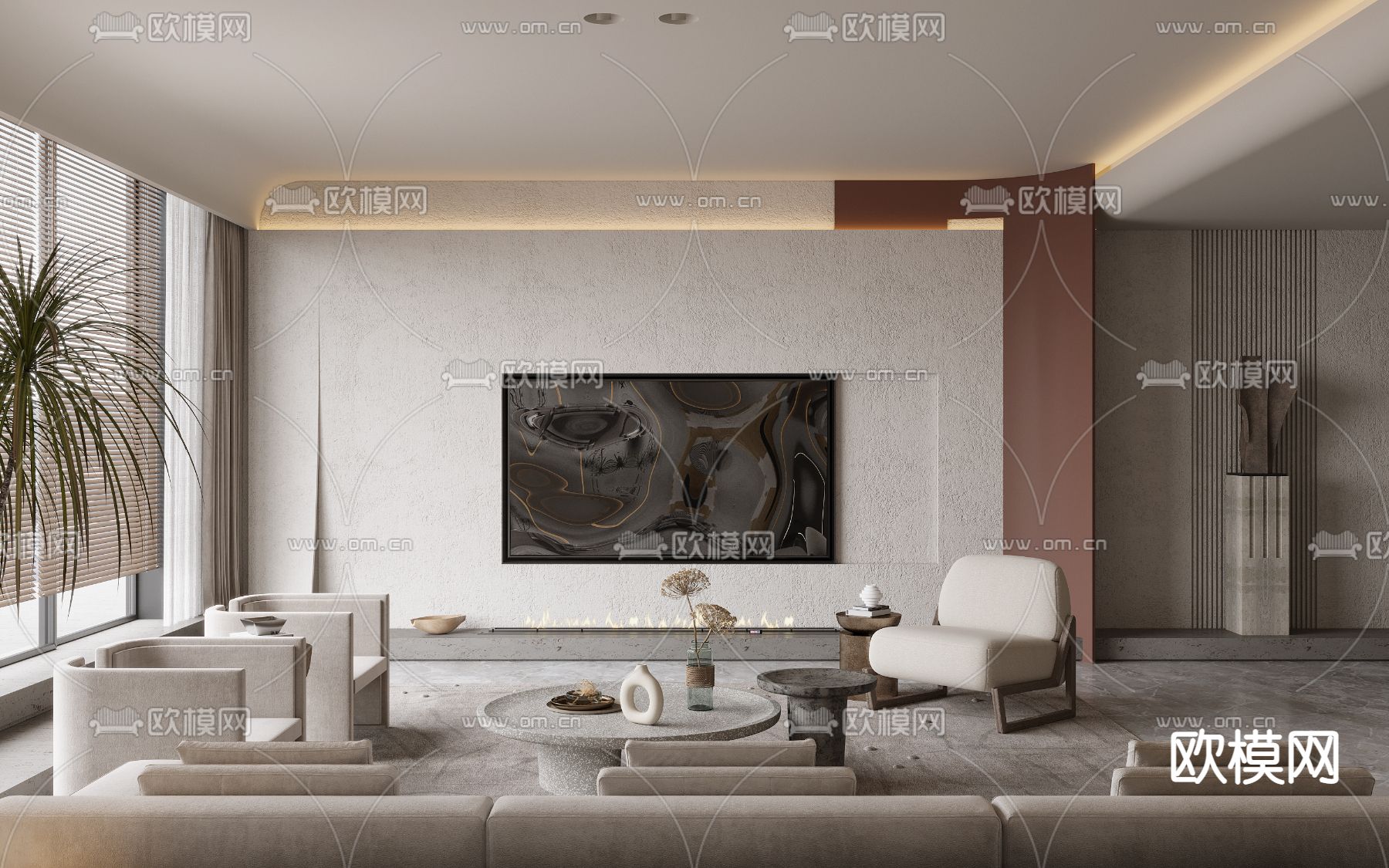 侘寂客厅3d模型