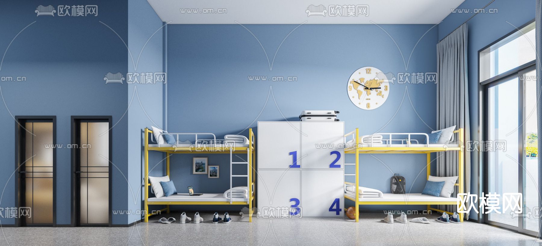 现代学校宿舍3d模型下载