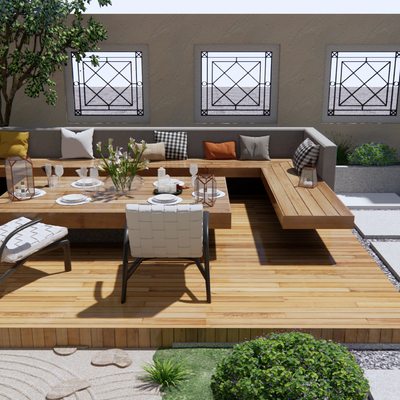  现代户外沙发su模型 