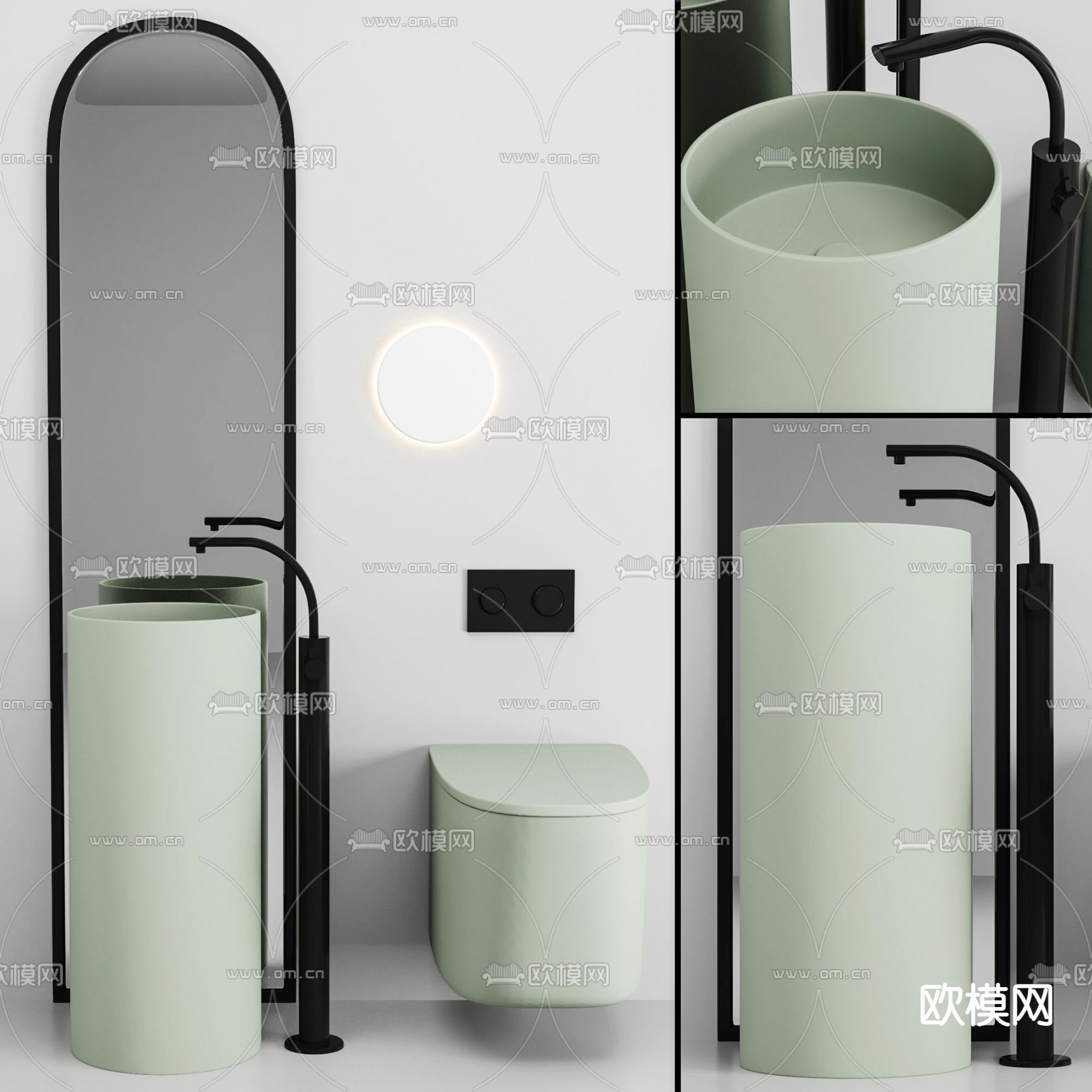 北欧立式台盆座便器3d模型