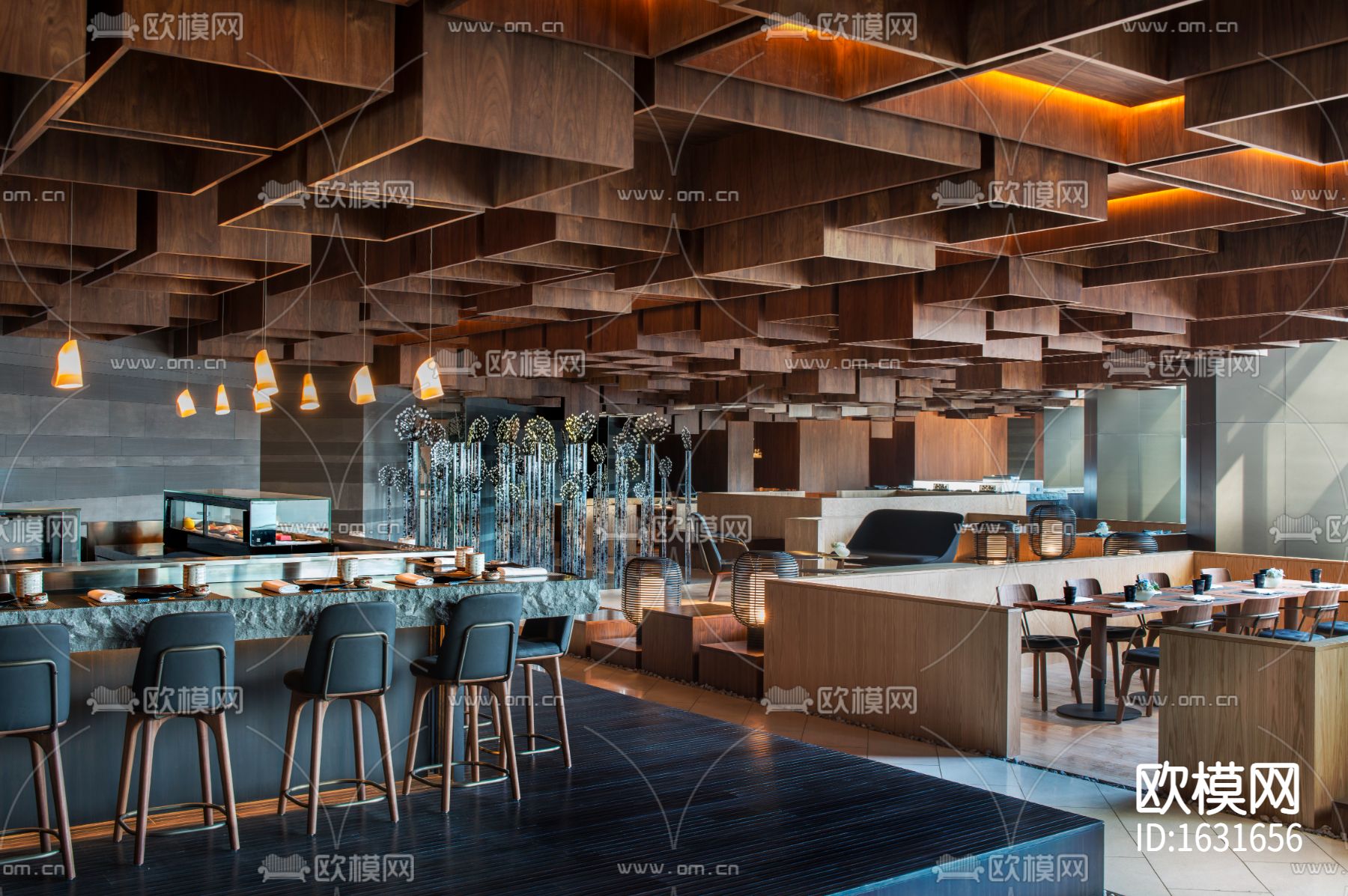 日本餐厅cad施工图下载（渲染图8）