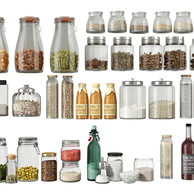  现代调料瓶储物罐su模型 