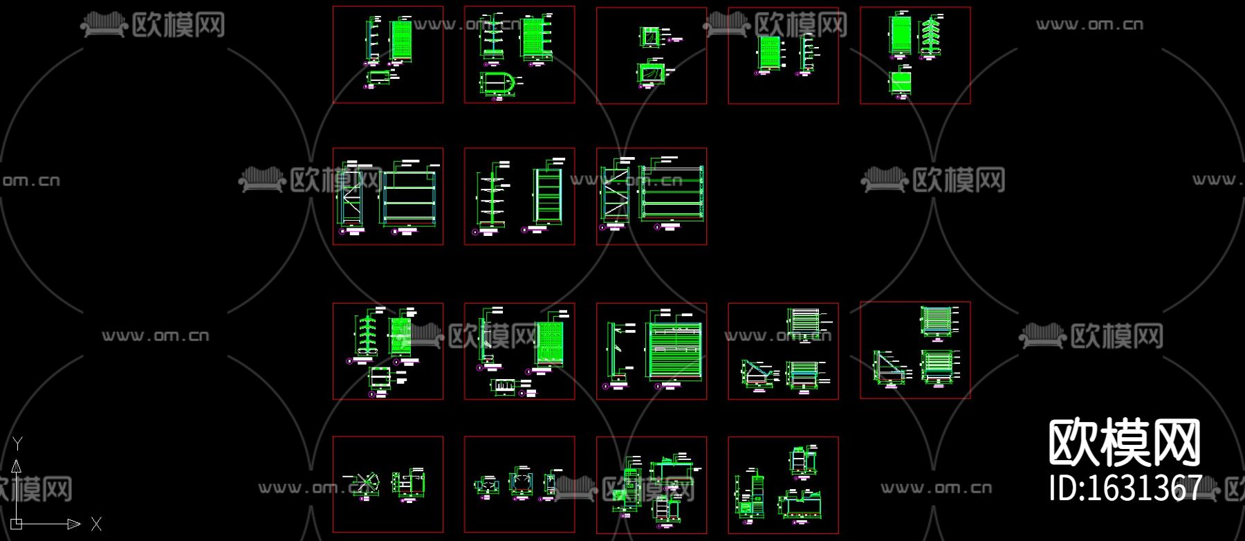 超市货架cad图库下载