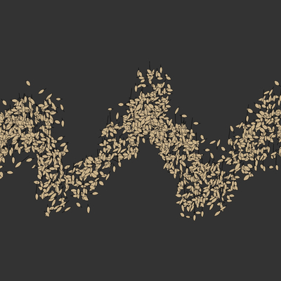  现代羽毛树叶装饰灯su模型 