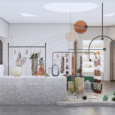  现代服装专卖店su模型 