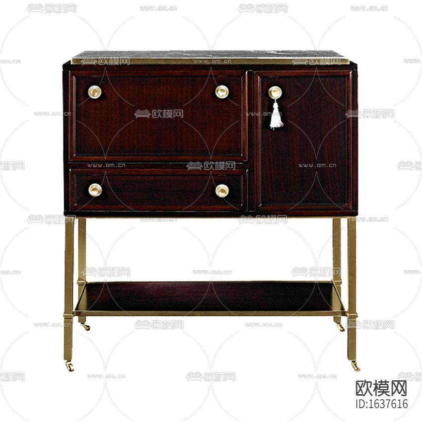 美式复古做旧红木不锈钢床头柜下载