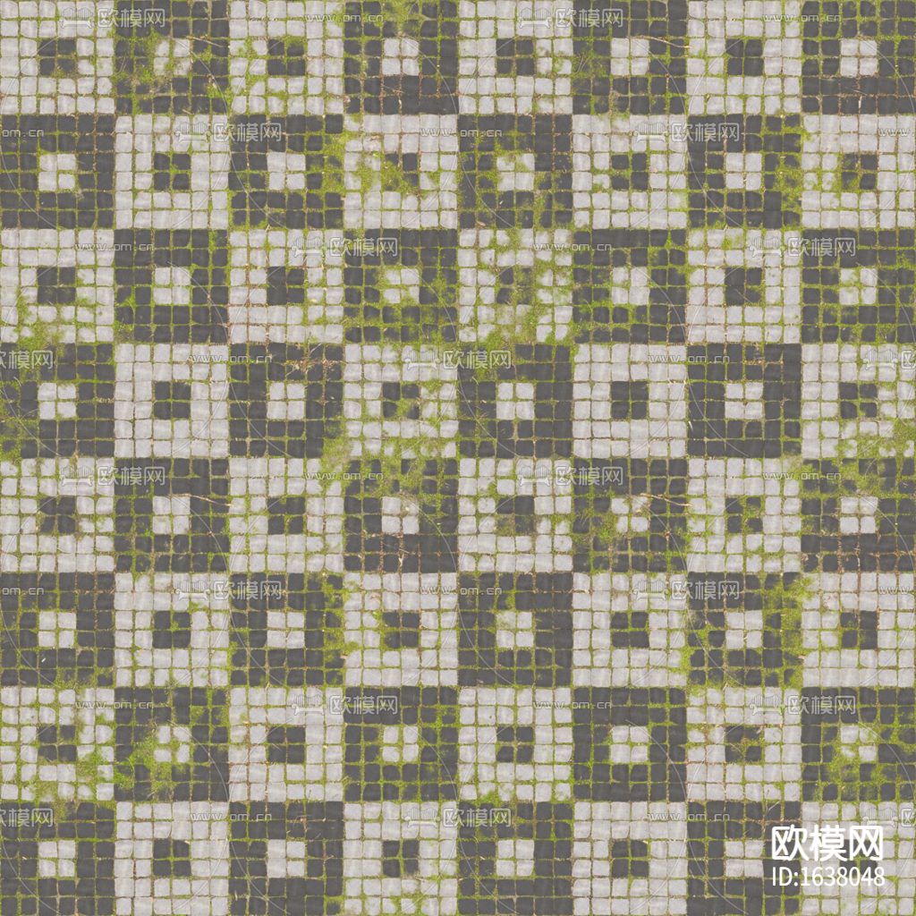 黑白色创意拼花户外地砖下载