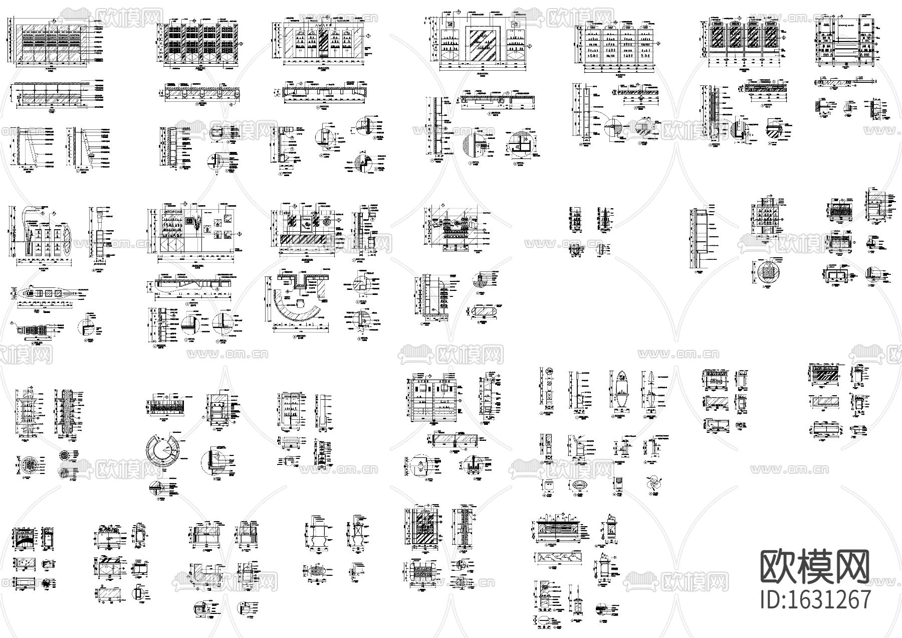 化妆品展示柜节点大样下载
