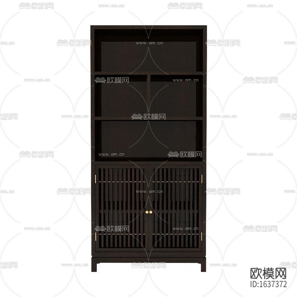 新中式简约禅意实木博古架下载