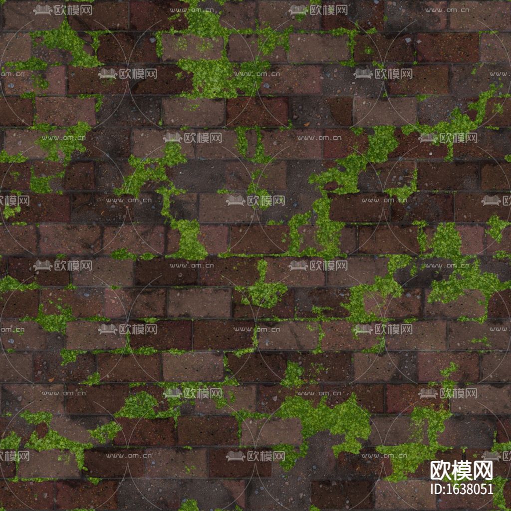 做旧苔藓红砖墙下载