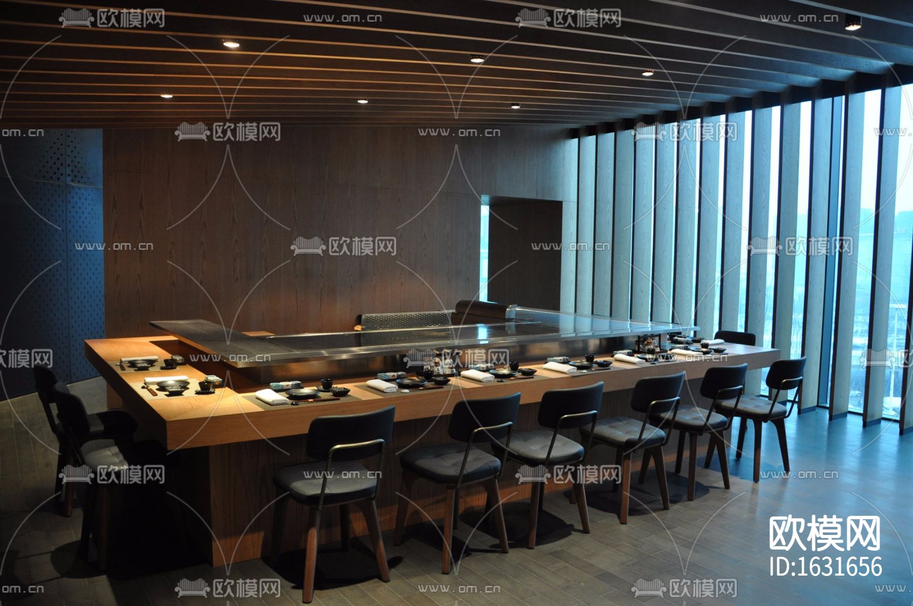 日本餐厅cad施工图下载（渲染图3）