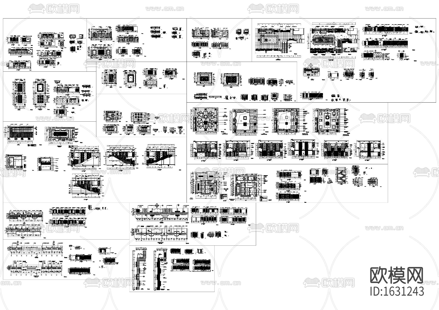 标准餐厅公区平立面下载